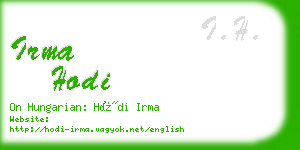 irma hodi business card